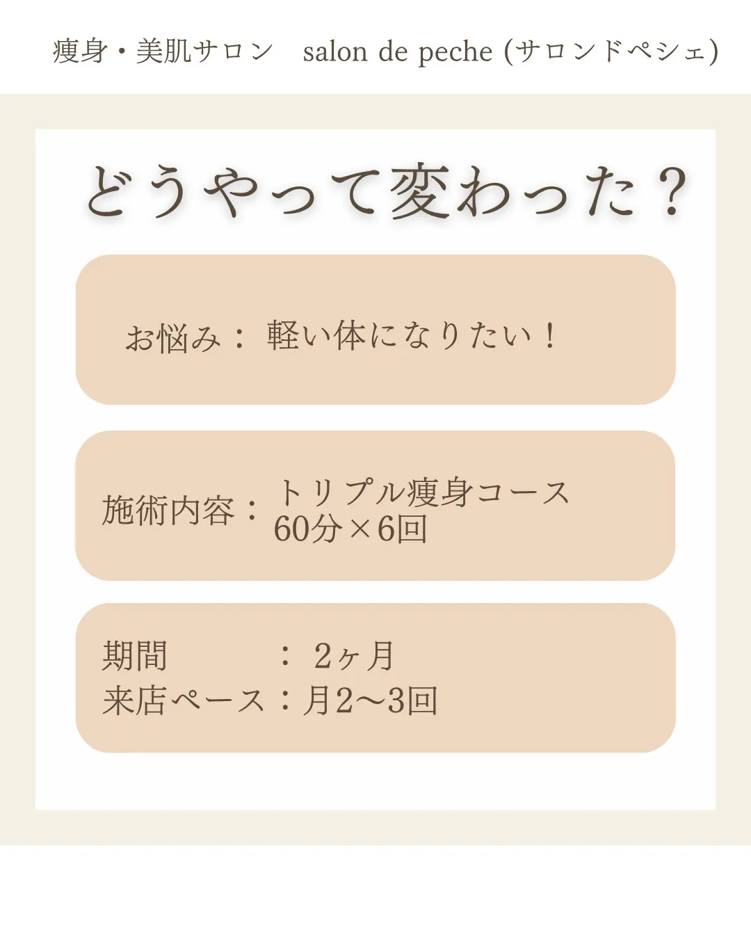 トリプル痩身コース60分・6回の変化【広島市/オイルマッサー...